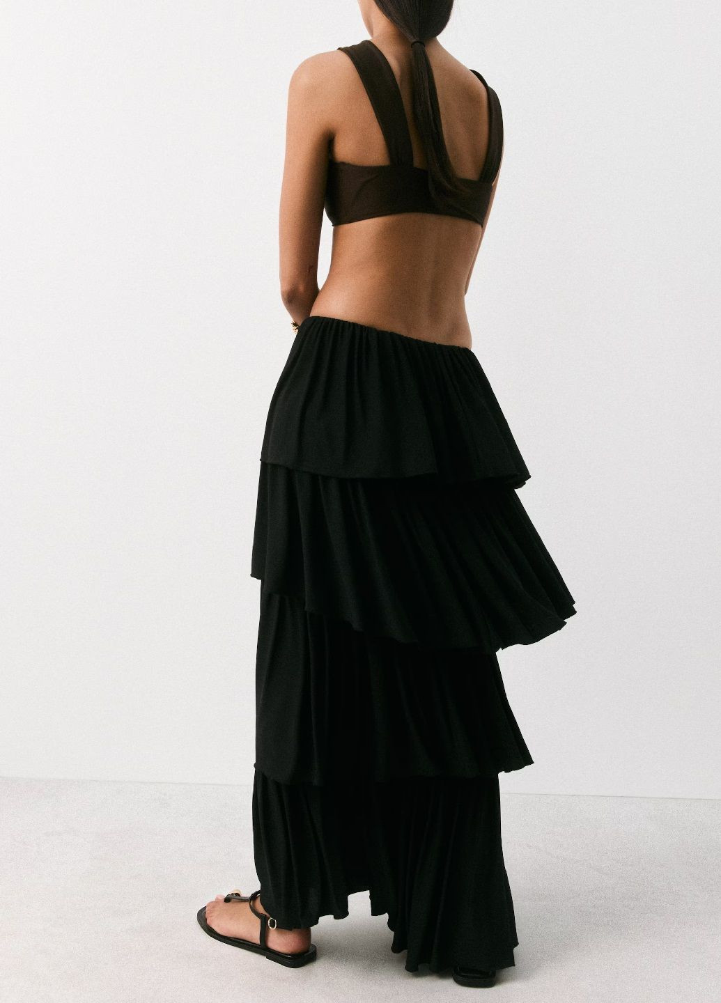 Черная кэжуал однотонная юбка H&M