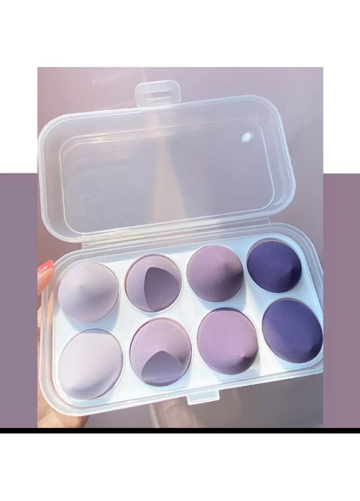 Набор спонжиков для макияжа в футляре 8 шт. No Brand (368497389)