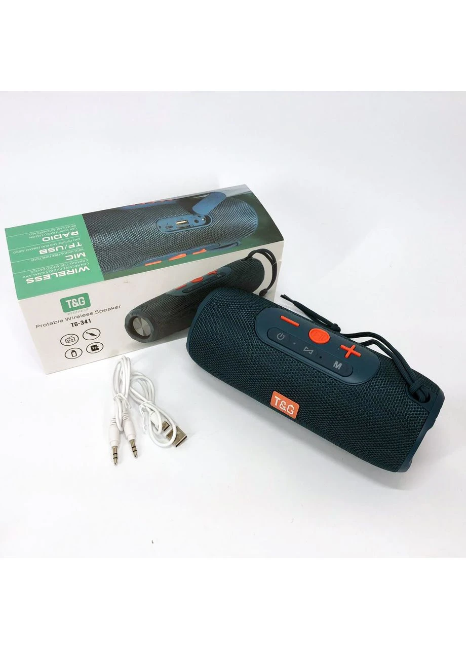 Портативна Bluetooth-колонка TG341 зі шнурком, Бездротова колонка портативна потужна. Колір: синій T&G (297442908)