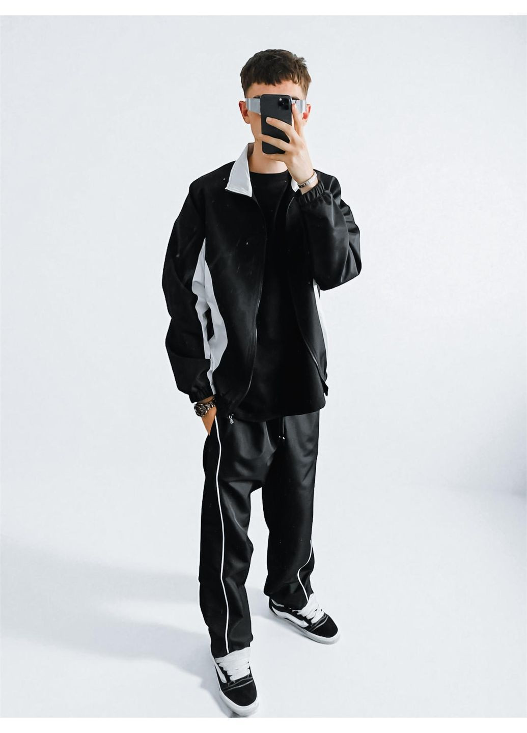 Мужской осенний спортивный костюм черный No Brand (364863777)