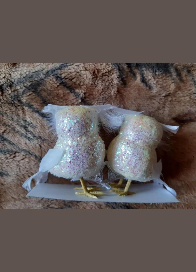 Елочные украшения Совы 2 штуки 7 на 5 см айвори Jannet Декор (309574746)