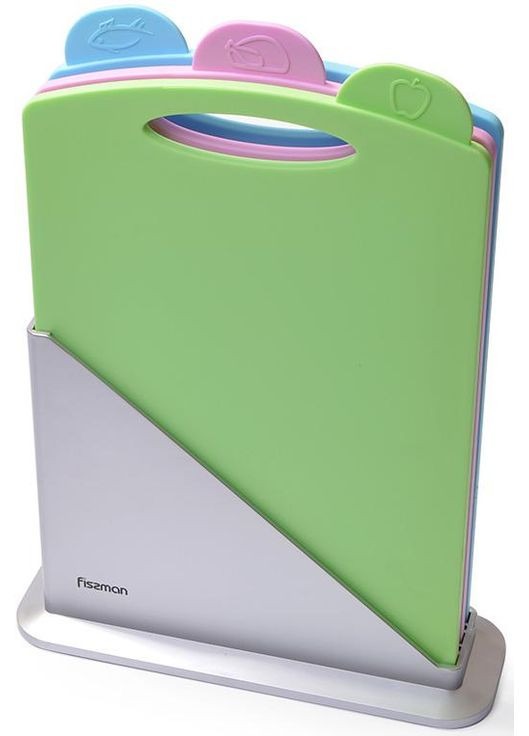 Набор разделочных досок 3 шт 32х18 см с подставкой для нарезки мяса рыбы овощей кухонные доски Fissman (368988445)