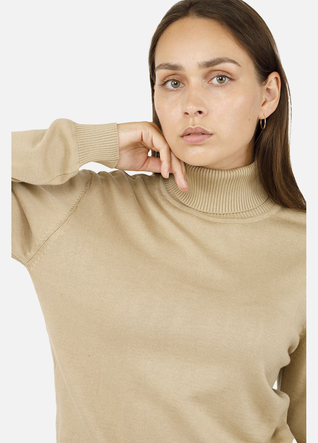 Женский гольф с длинным рукавом цвет бежевый ЦБ-00260496 Yuki (302489248)