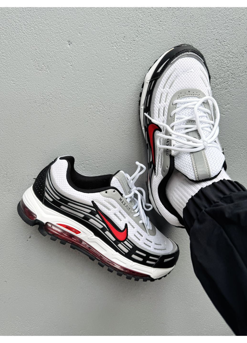 Черные демисезонные кроссовки мужские nike air max tl 2.5 white / black / red найк аир макс тл 2.5 No Brand