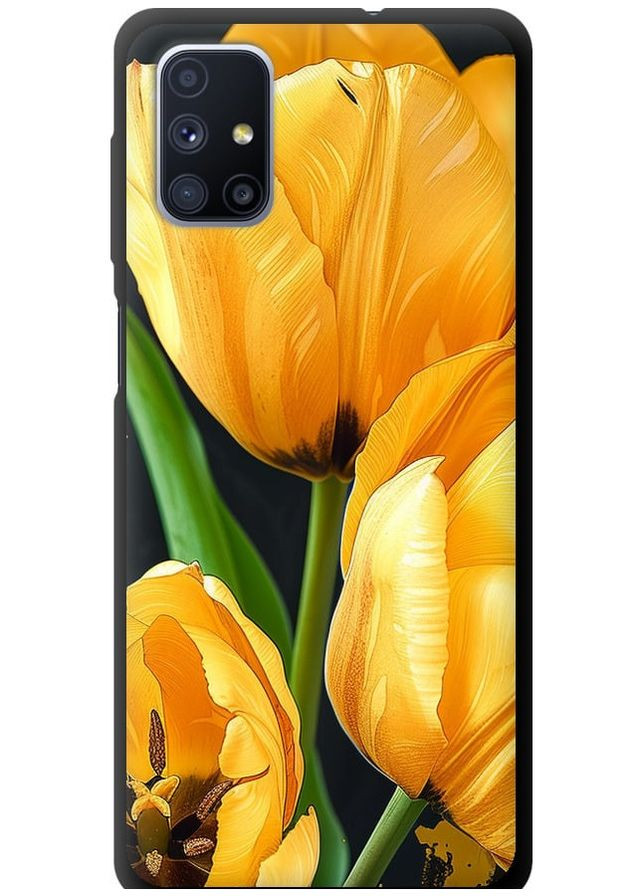 TPU черный чехол 'Желтые тюльпаны' для Endorphone Samsung Galaxy M51 M515F (282930292)