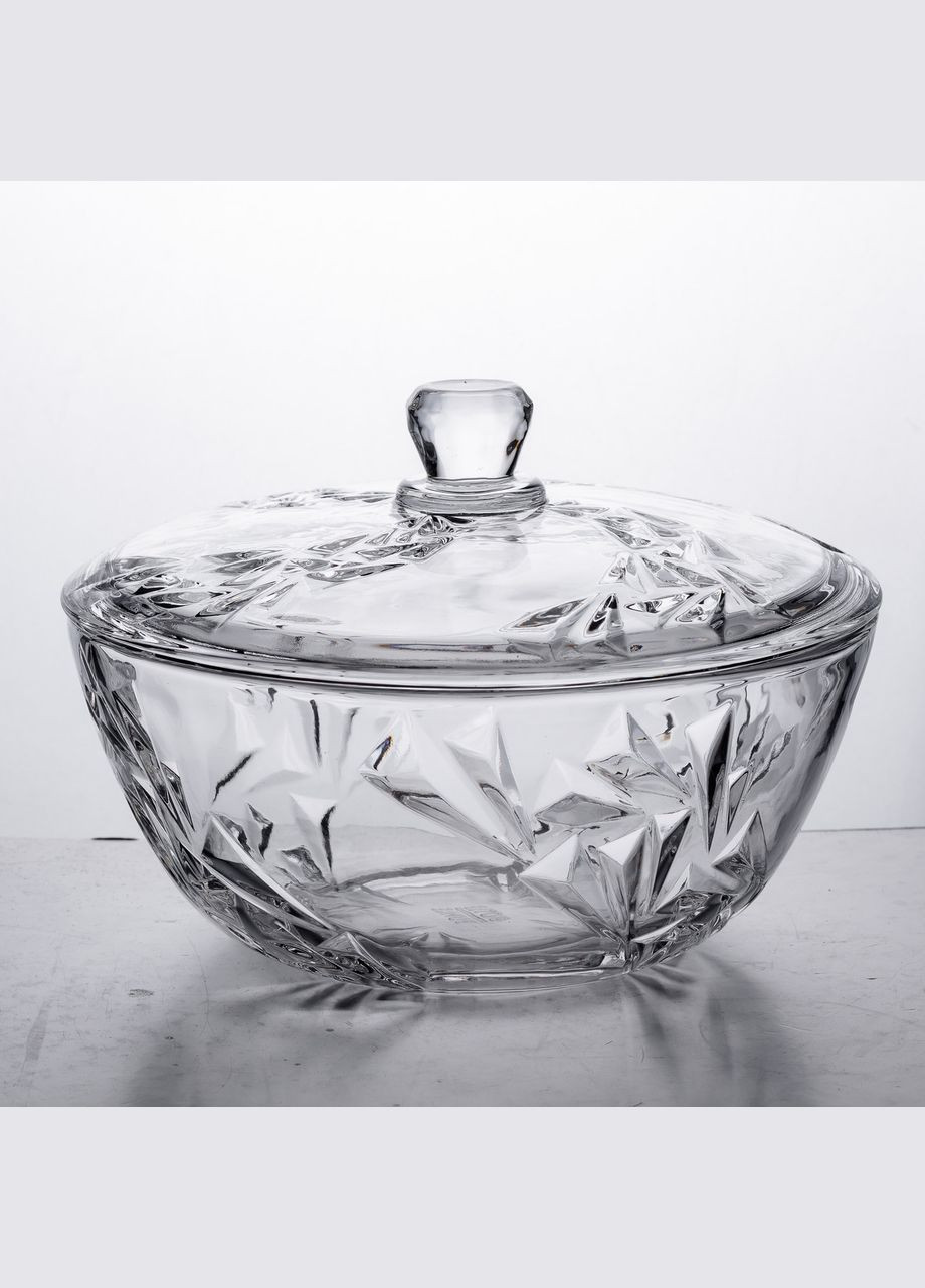 Салатниця скляна з кришкою 24 см під кришталь Yiwu (326599374)