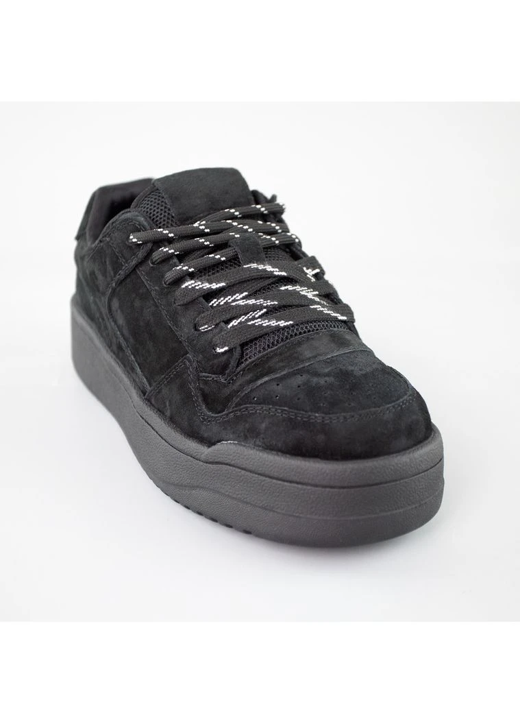 Чорні кеди жіночі замшеві чорні демісезонні базові seli 4S Shoes