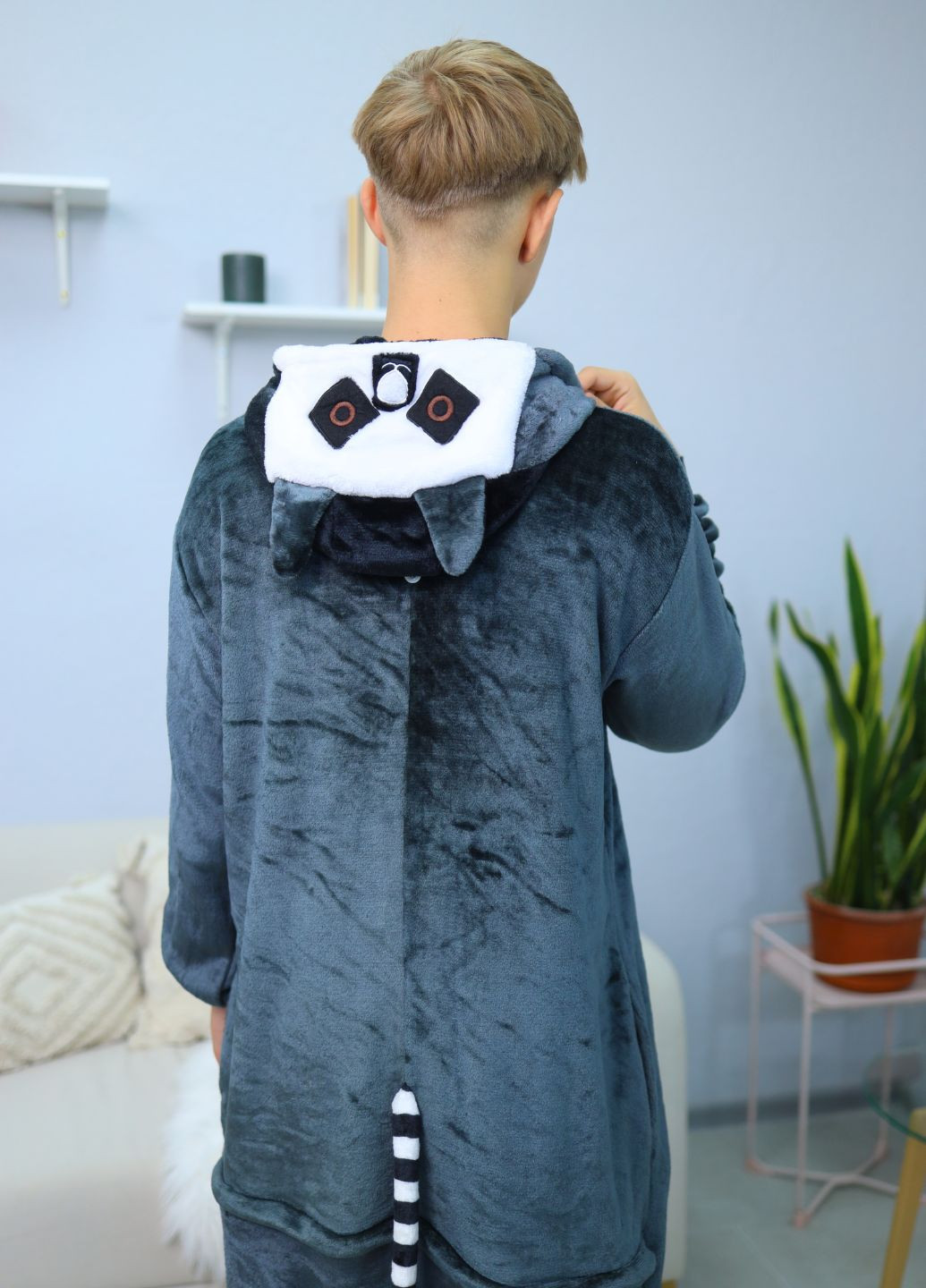 Кігурумі лемур з хвостом на ґудзиках чоловіча плюшева піжама (1055/1) My Kigu (354331047)