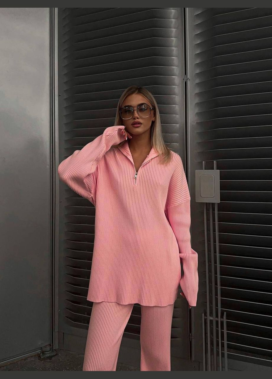 Жіночий костюм на кожен день рубчик білий No Brand (306514124)