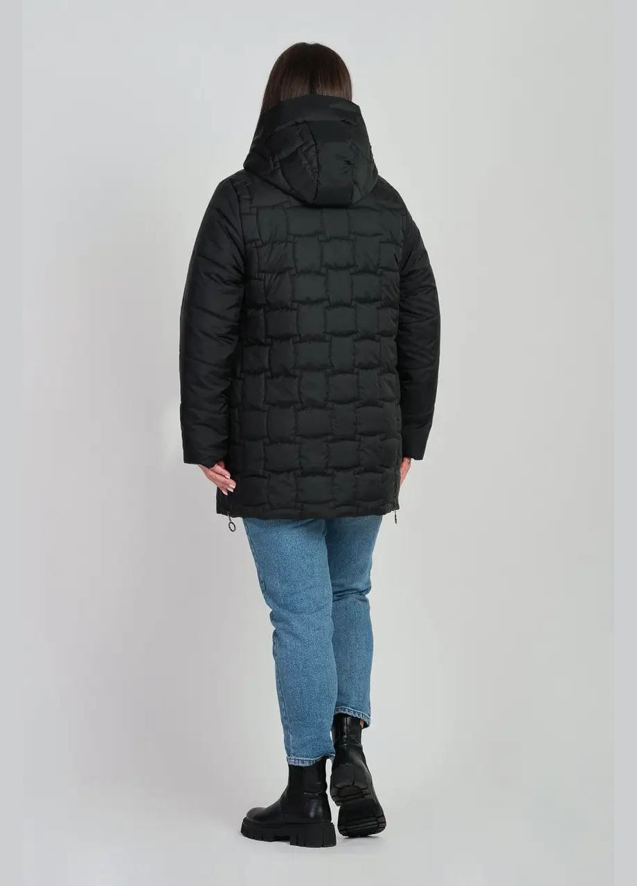 Черная демисезонная женская куртка большого размера демисезонная SK