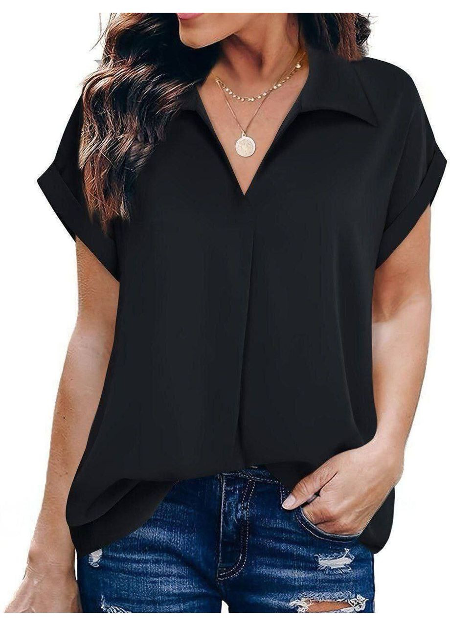 Чорна вишукана ніжна блуза No Brand