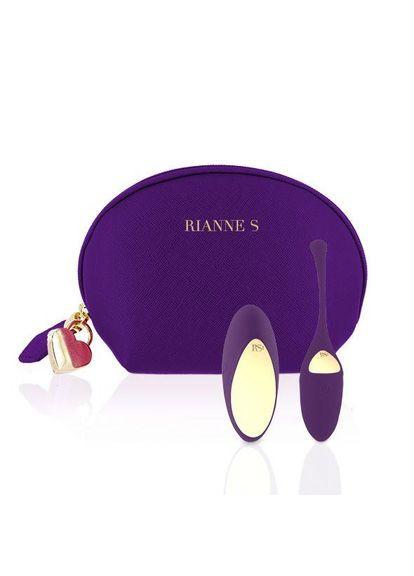 Віброяйце Rianne S: Pulsy Playball Deep Purple з вібрувальним пультом ДК,косметичка-чохол, 10режимів No Brand (366879477)