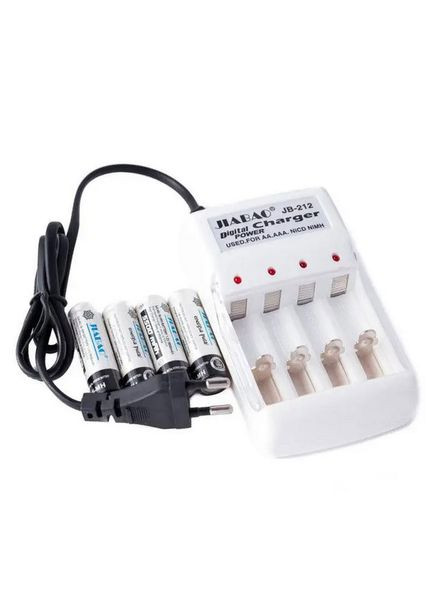 Зарядний пристрій для акумуляторів АА та ААА, Jiabao JB-212 + 4 акумулятори ААА No Brand (366238803)