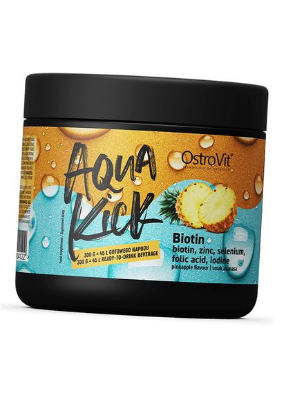 Биотин комплекс для волос и ногтей, Aqua Kick Biotin, 10г Ананас (36250075) Ostrovit (293257022)