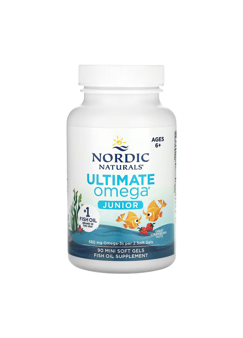 Омега-3 для детей Ultimate Omega Junior 90 капсул поддержка мозга Nordic Naturals (367956329)