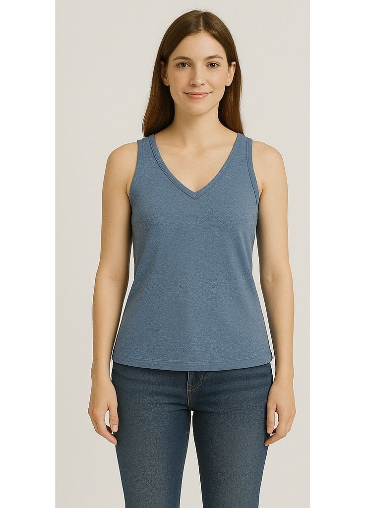 Жіноча майка з V-подібним вирізом та ефектом "люрекс" – Сяйво та Комфорт! up2fashion — 350935589