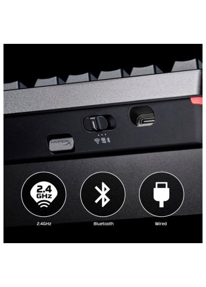 Клавиатура (91Y91AA) HyperX Alloy Rise 75 PBT HX Red Wireless UA Black (366160403)