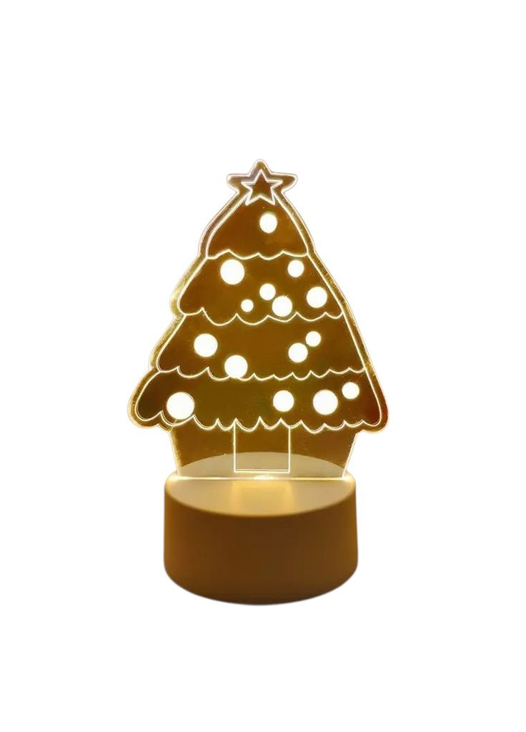 Нічник-світильник настільний 3D "Ялинка зі снігом" від USB SAM-337 No Brand (368785929)