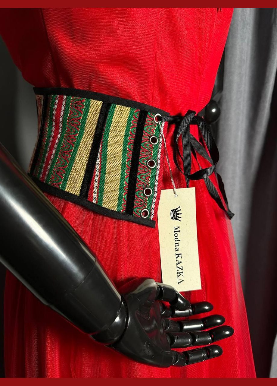 Корсет жіночий вишитий червоний у українському стилі MKGM104-4 Modna KAZKA (276838758)