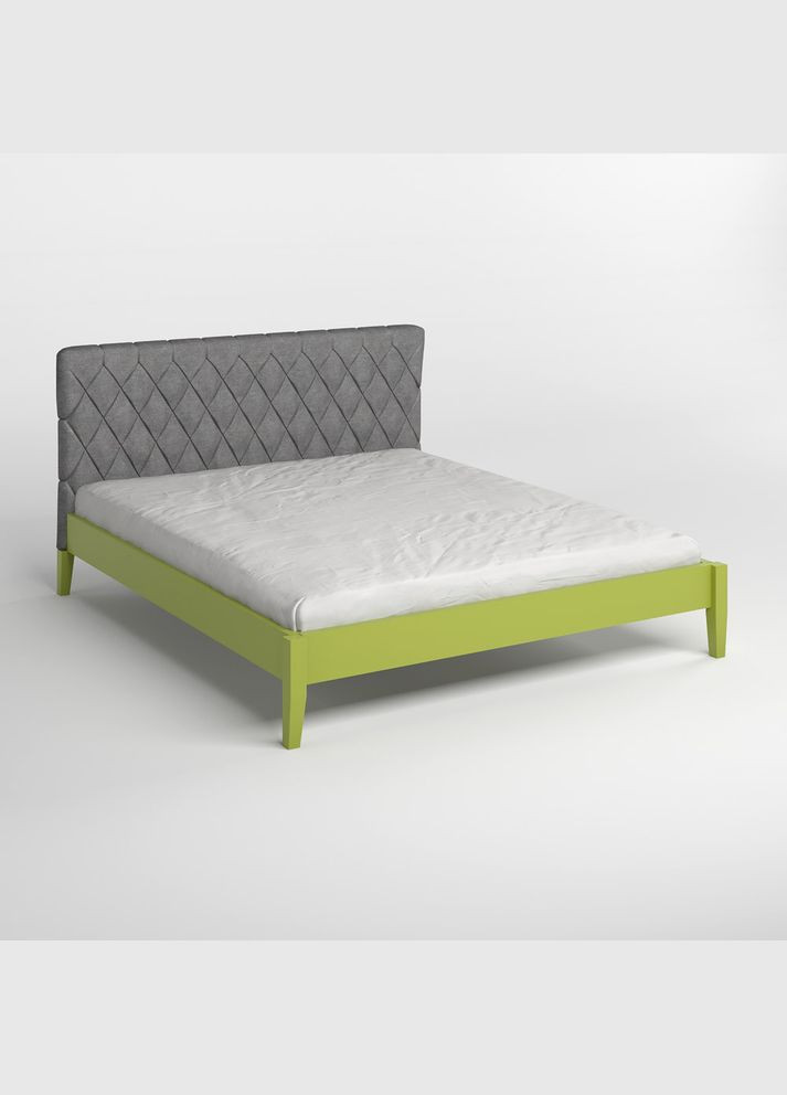 Двоспальне дерев'яне ліжко Венеція ДК (S3050G70Y)/Аляска 93 (Сірий) 140х200 см (MBG-5610) Mebigrand (368278576)