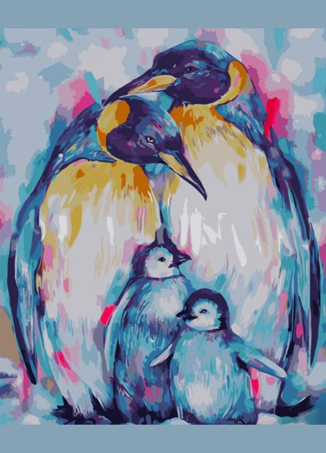 Картина по номерам Strateg Семья пингвинов 40х50см (GS1052) TK Group (301421245)