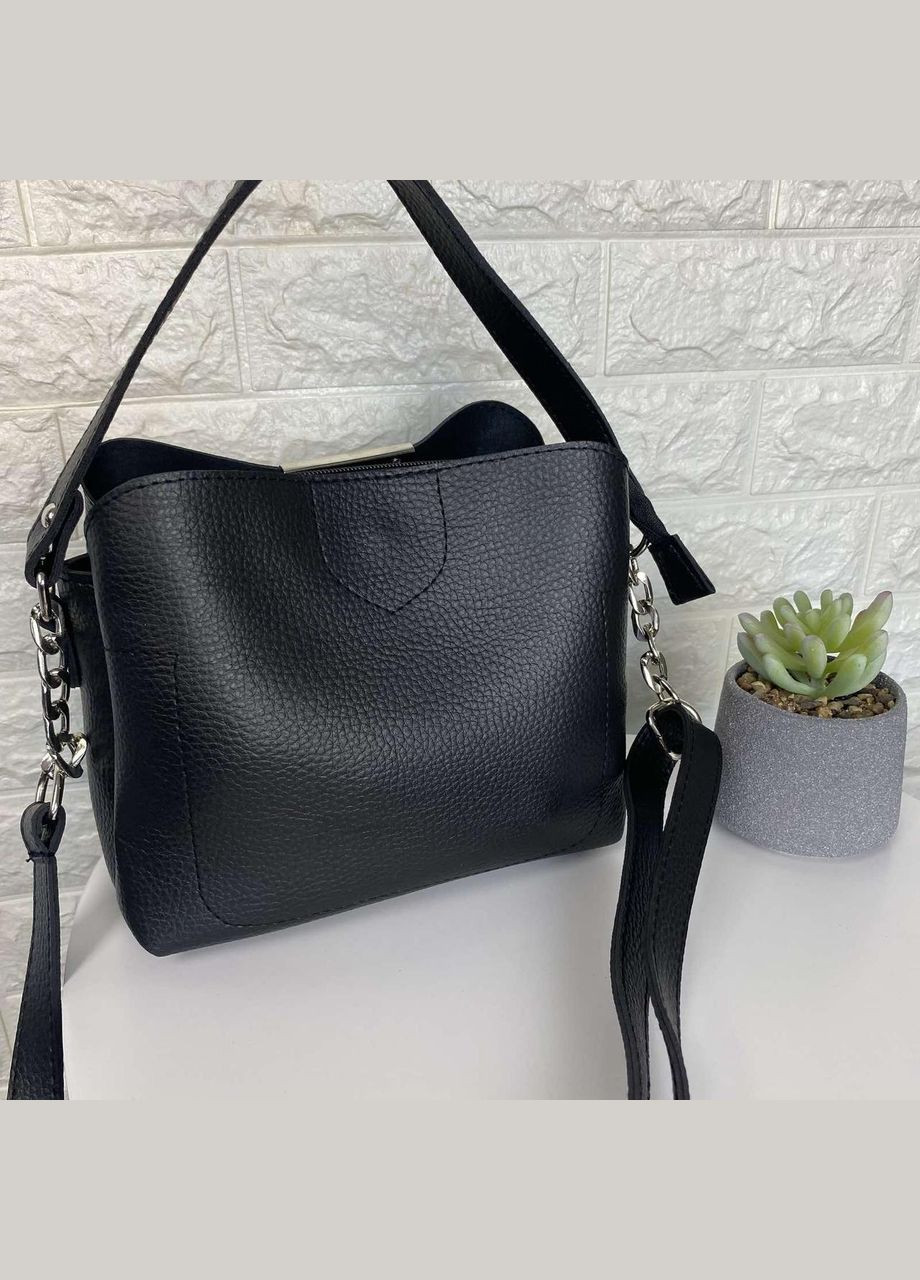 Женская мини сумочка на плечо эко кожа черная, качественная классическая маленькая сумка для девушек No Brand (334731211)