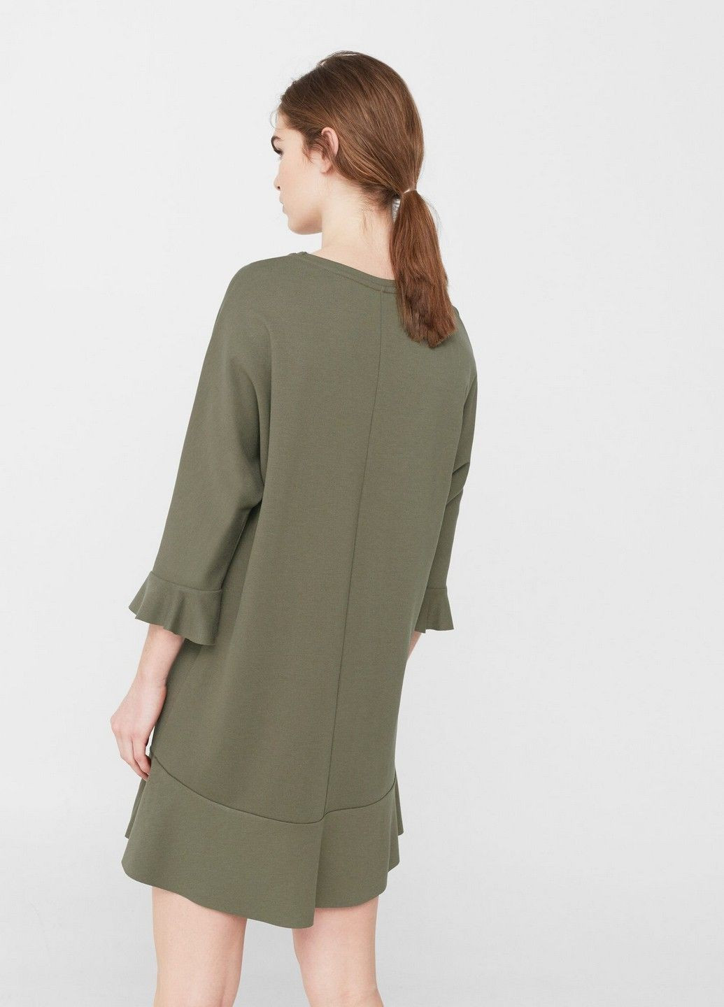 Оливковое (хаки) вечернее платье Mango