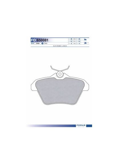 Колодки тормозные дисковые задние ALFA 156 97- FO 650081 Fomar (364974938)