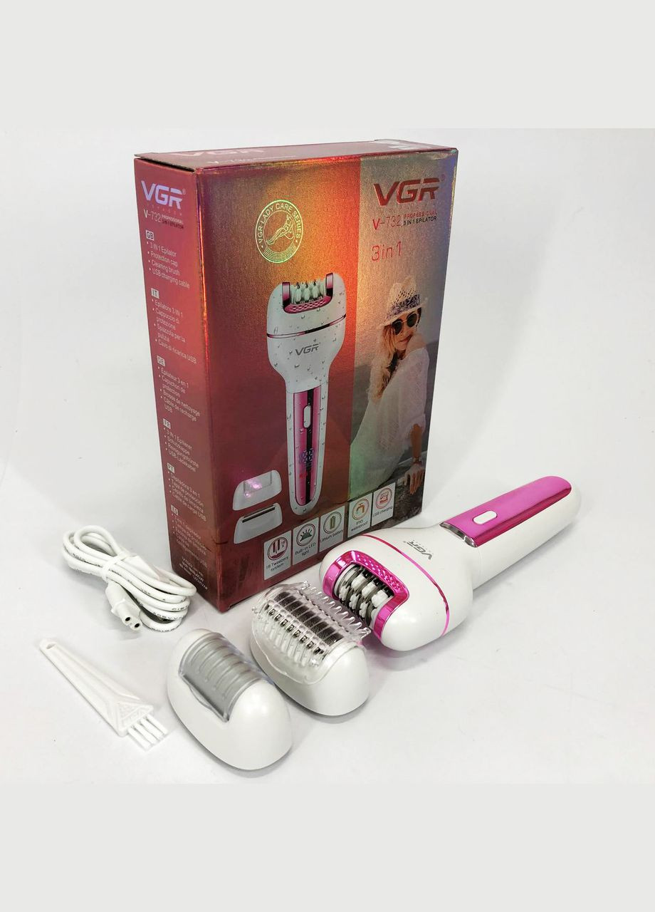 Епілятор VGR V-732 із насадками No Brand (331893006)