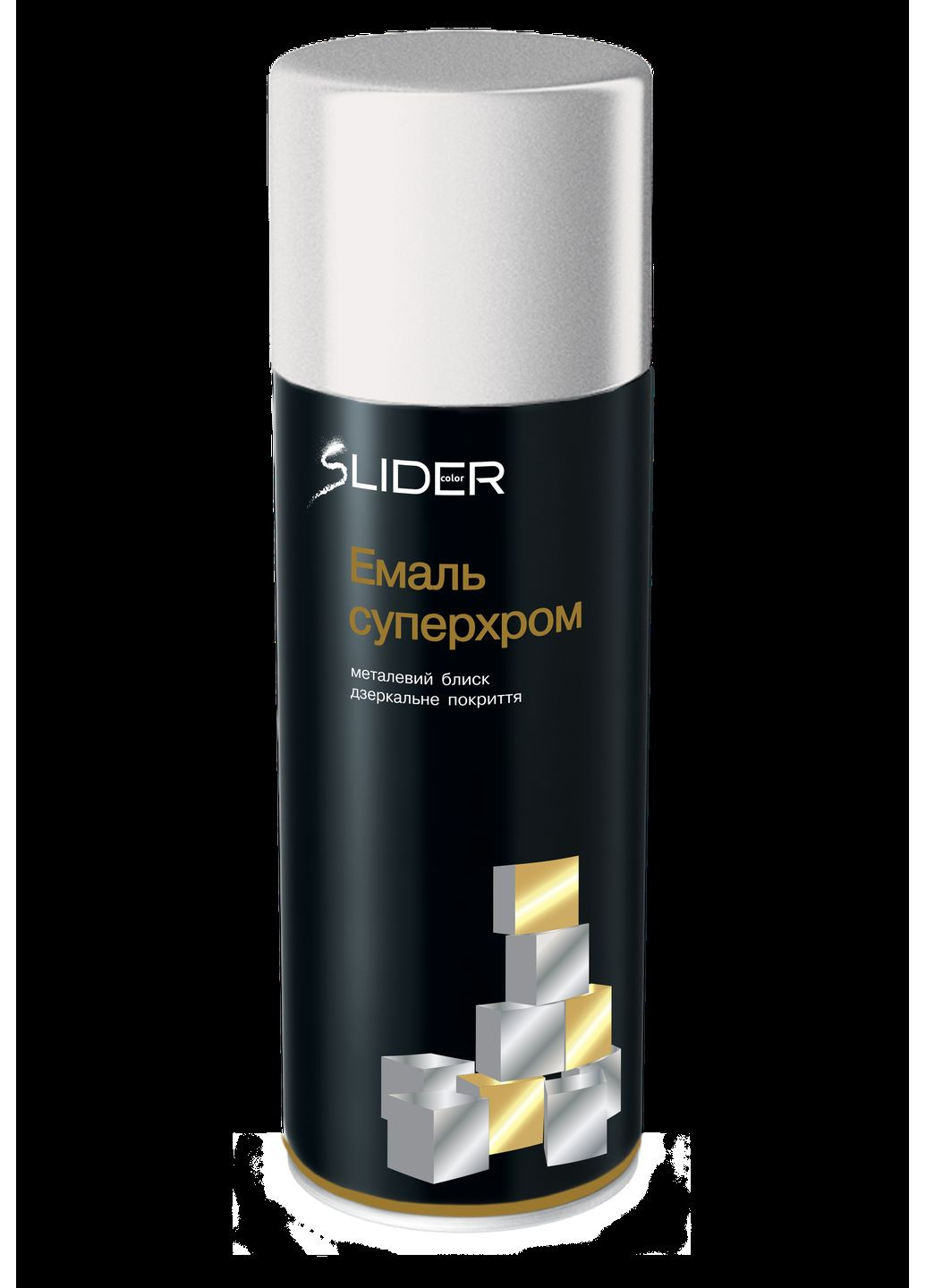 Універсальна аерозольна емаль з ефектом хрому Lider срібло 400 мл Slider (360880951)