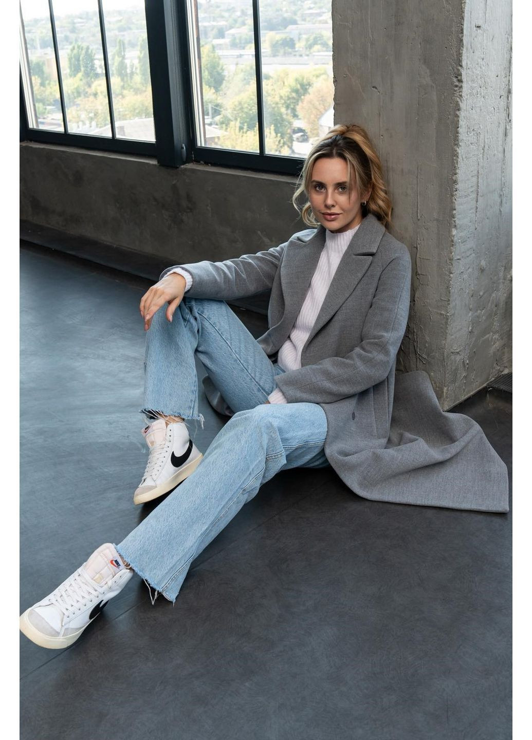 Сіре зимнє Пальто зимове B55 CHICLY