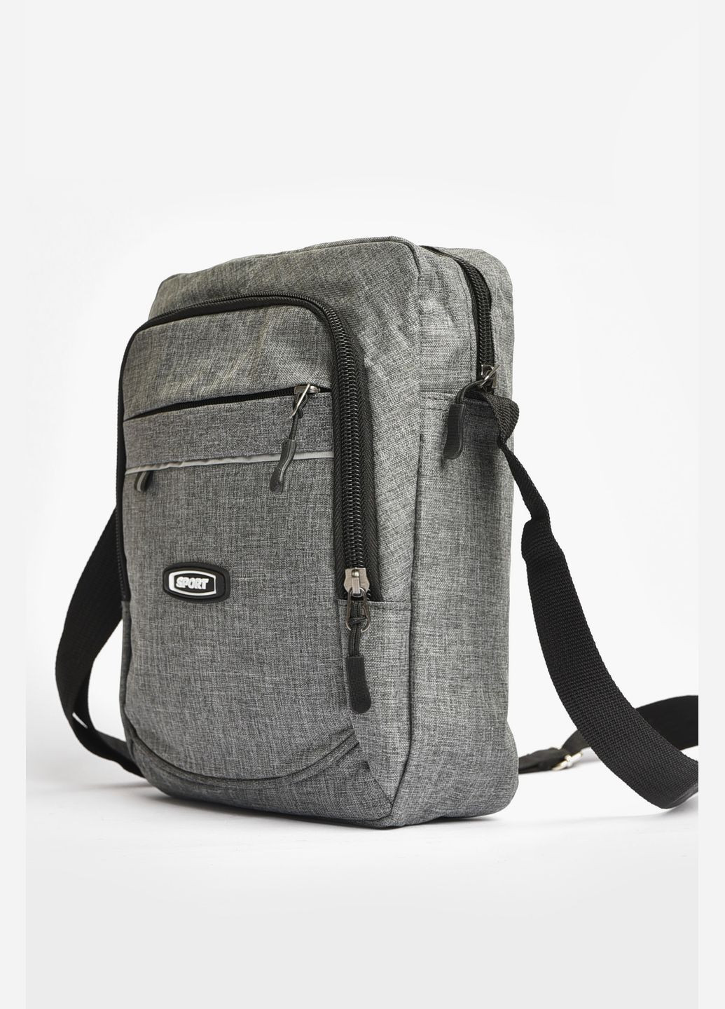 Сумка мужская через плечо текстиль серого цвета Let's Shop (336147696)