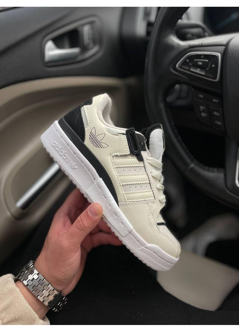 Черные демисезонные кроссовки мужские adidas forum beige black адидас форум No Brand