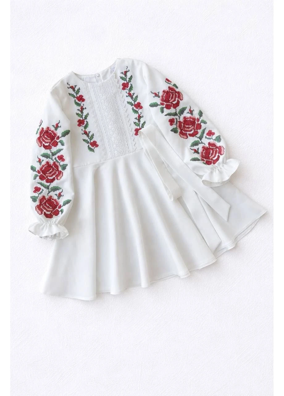 Белое нежное вышитое платье для девочки No Brand (385872865)