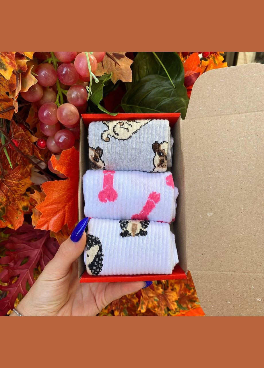 Комбинированные бокс женских высоких носков 36-41 на 3 пары Vakko (307715009)