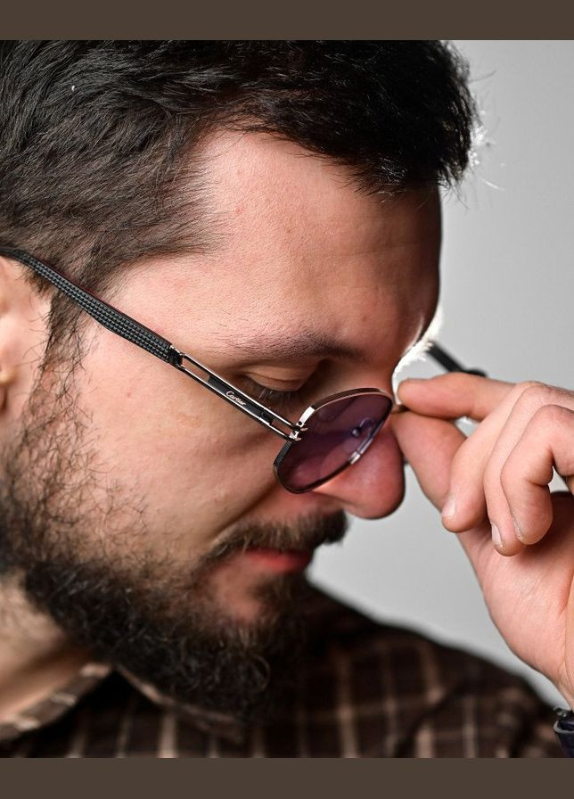 Стильные мужские солнцезащитные очки Catier серебристые Freedom (328925656)