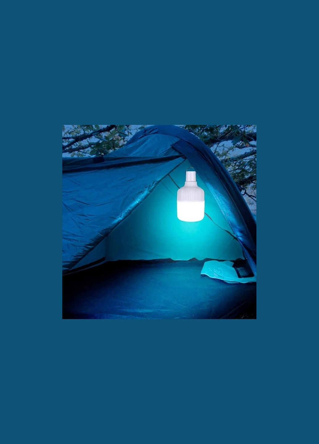 Кемпінговий переносний ліхтар LED-лампа 100 W на гачку No Brand (326066024)