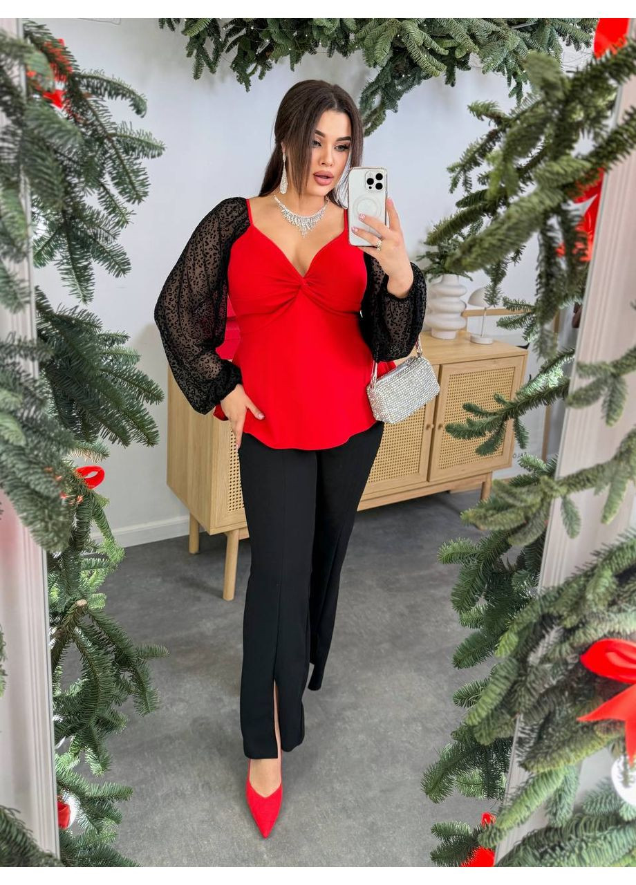 Стильный костюм из креп-дайвинга и сетки для леди батал ✨ (ЗАМЕР В ОПИСАНИИ) DK/DL Мода без кордонів (369713423)