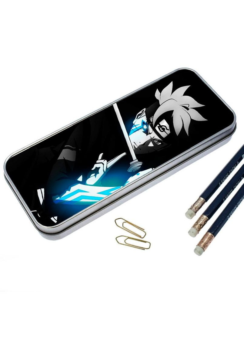 Пенал шкільний для хлопчика та дівчинки металевий Аніме Боруто #006 7*18 см Silver No Brand (309160115)