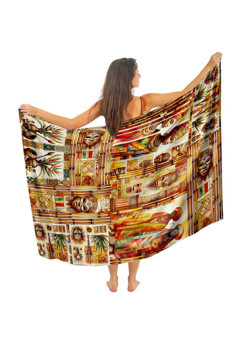 Парео пляжное с 3D принтом Echo of Africa 31179 120х150 см FlexDress (336873611)