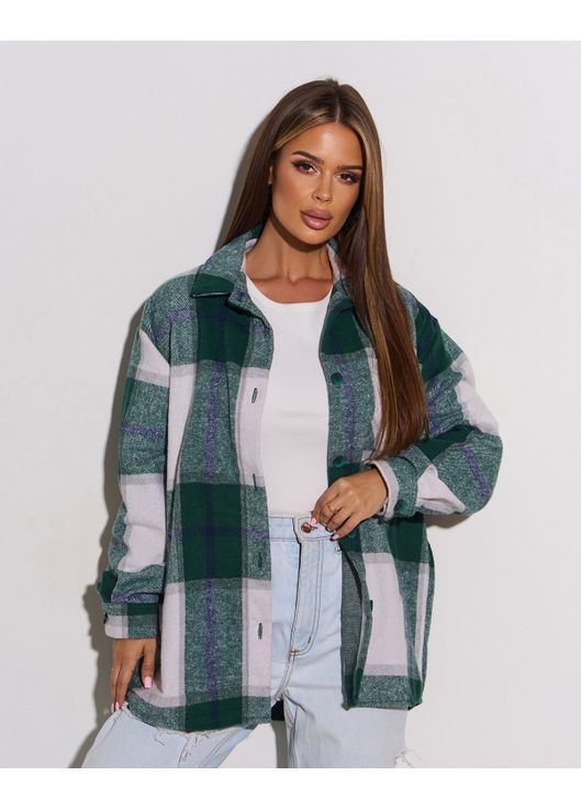 Вільна вовняна сорочка у клітинку ISSA PLUS 15302 (360956910)