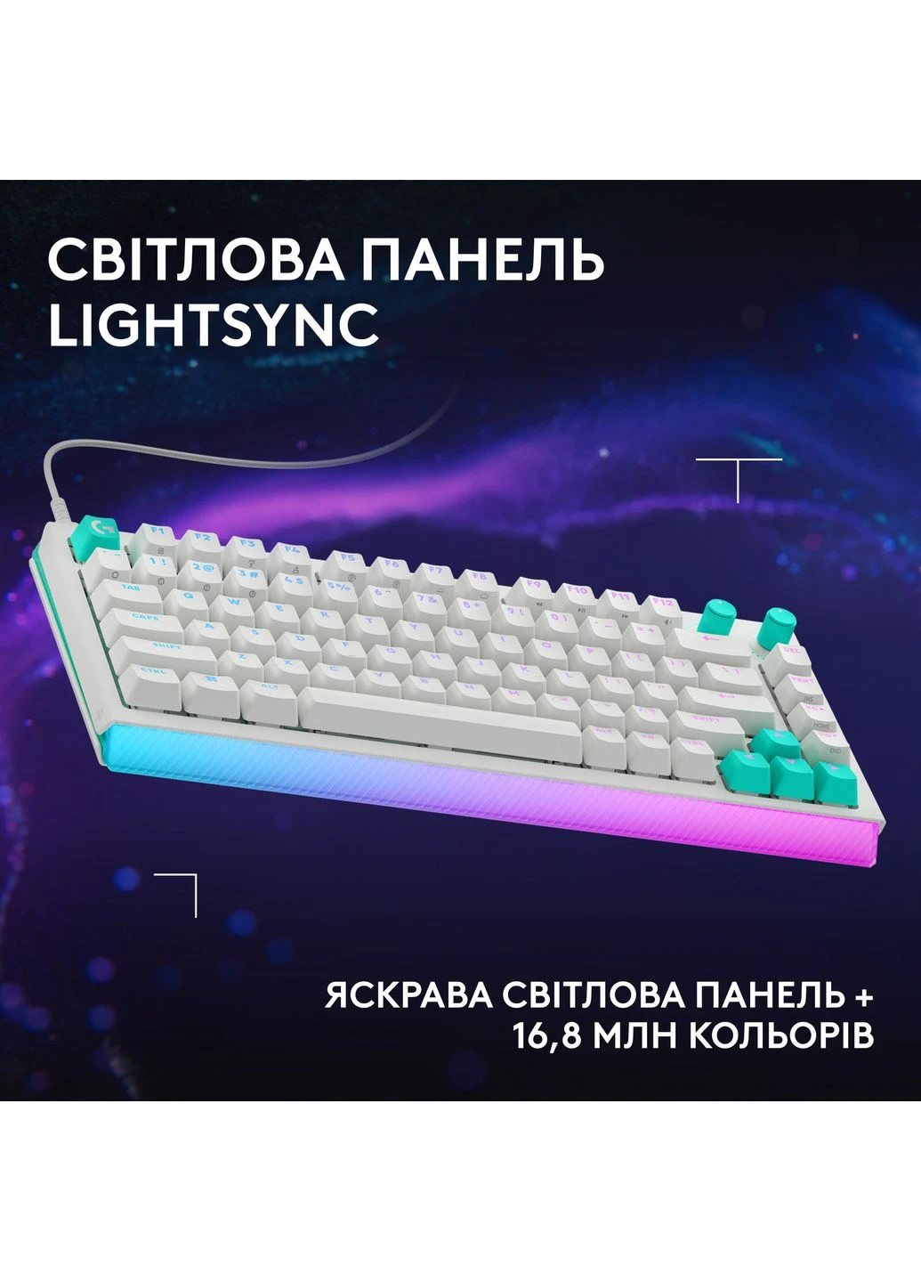 Клавiатура G512 X 75 White (920-013955) Logitech (400516424)