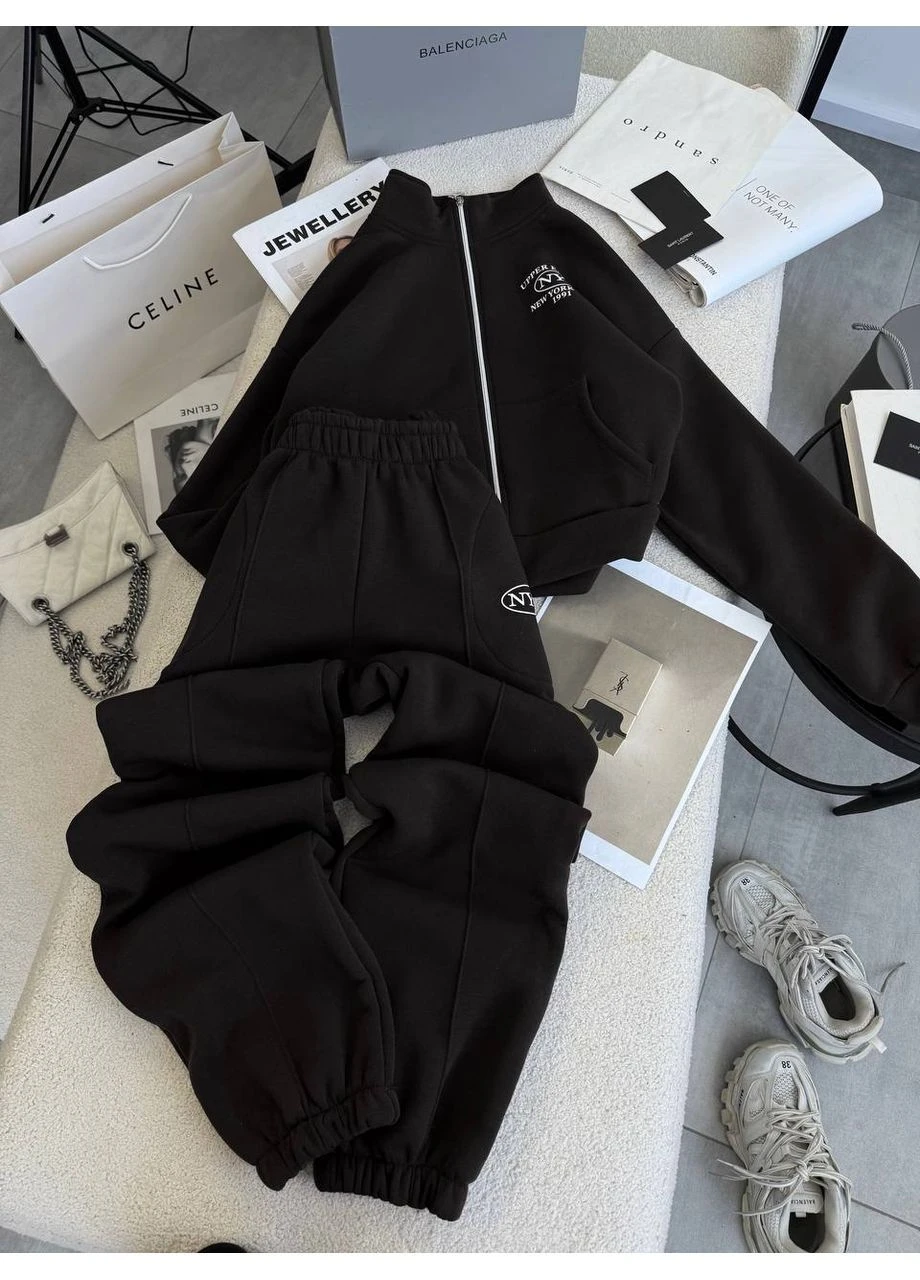Женский стильный костюм кофта + джоггеры, базовый oversize No Brand (386498796)