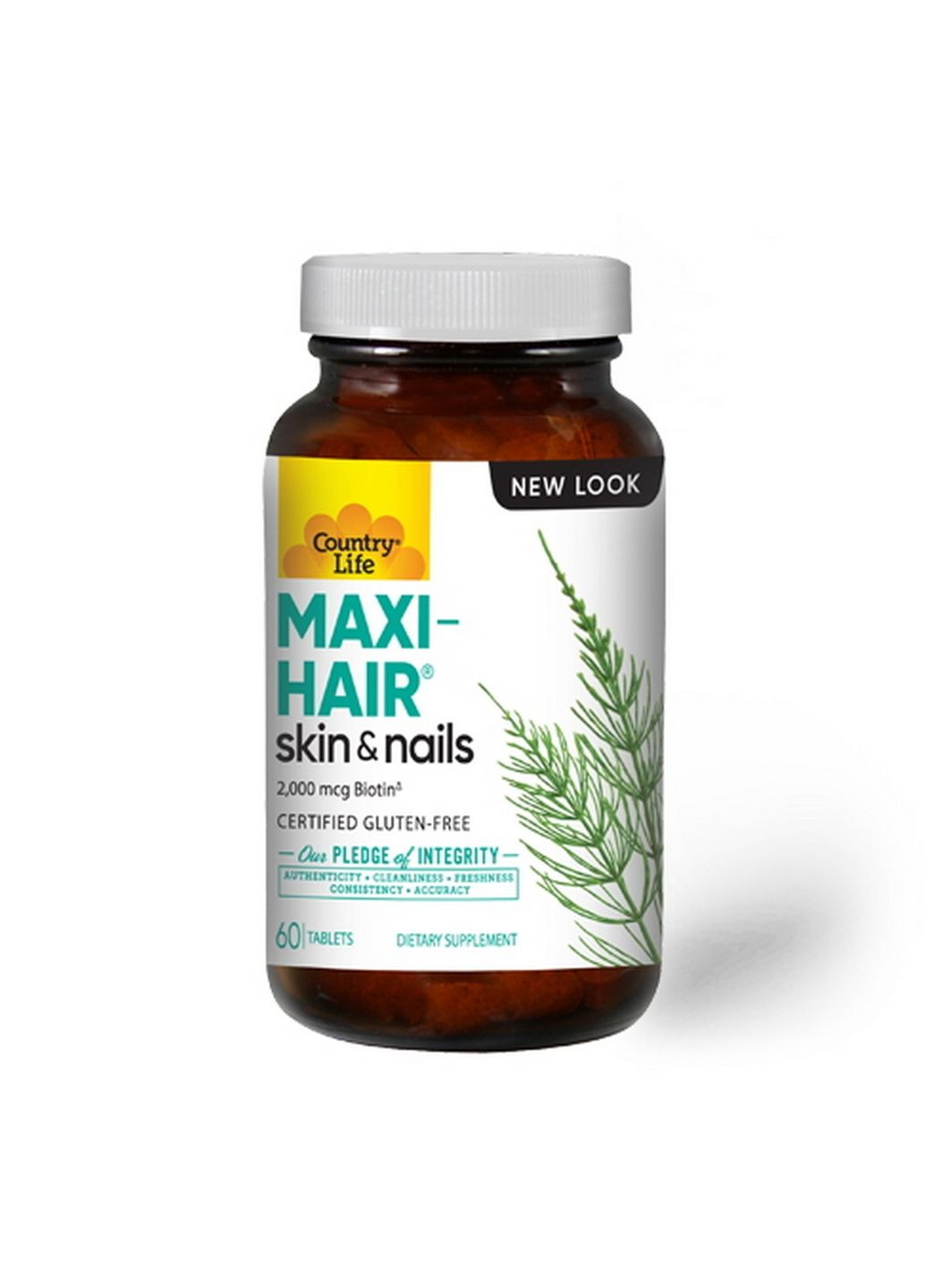 Витамины и минералы Maxi-Hair, 60 таблеток Country Life (293480009)