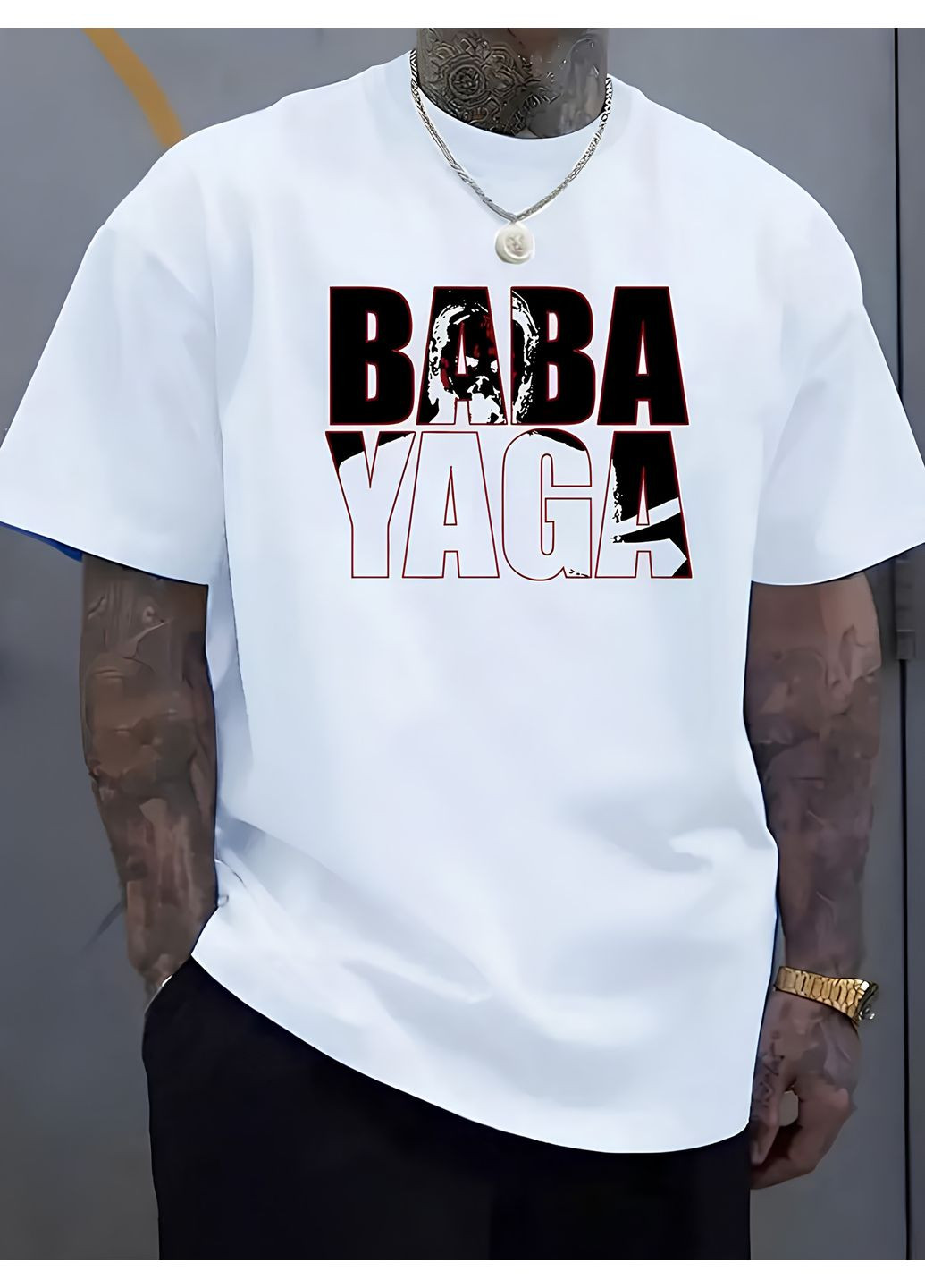 Комбинированная футболка с принтом мужская стильная оверсайз лето легкая модная трикотаж No Brand