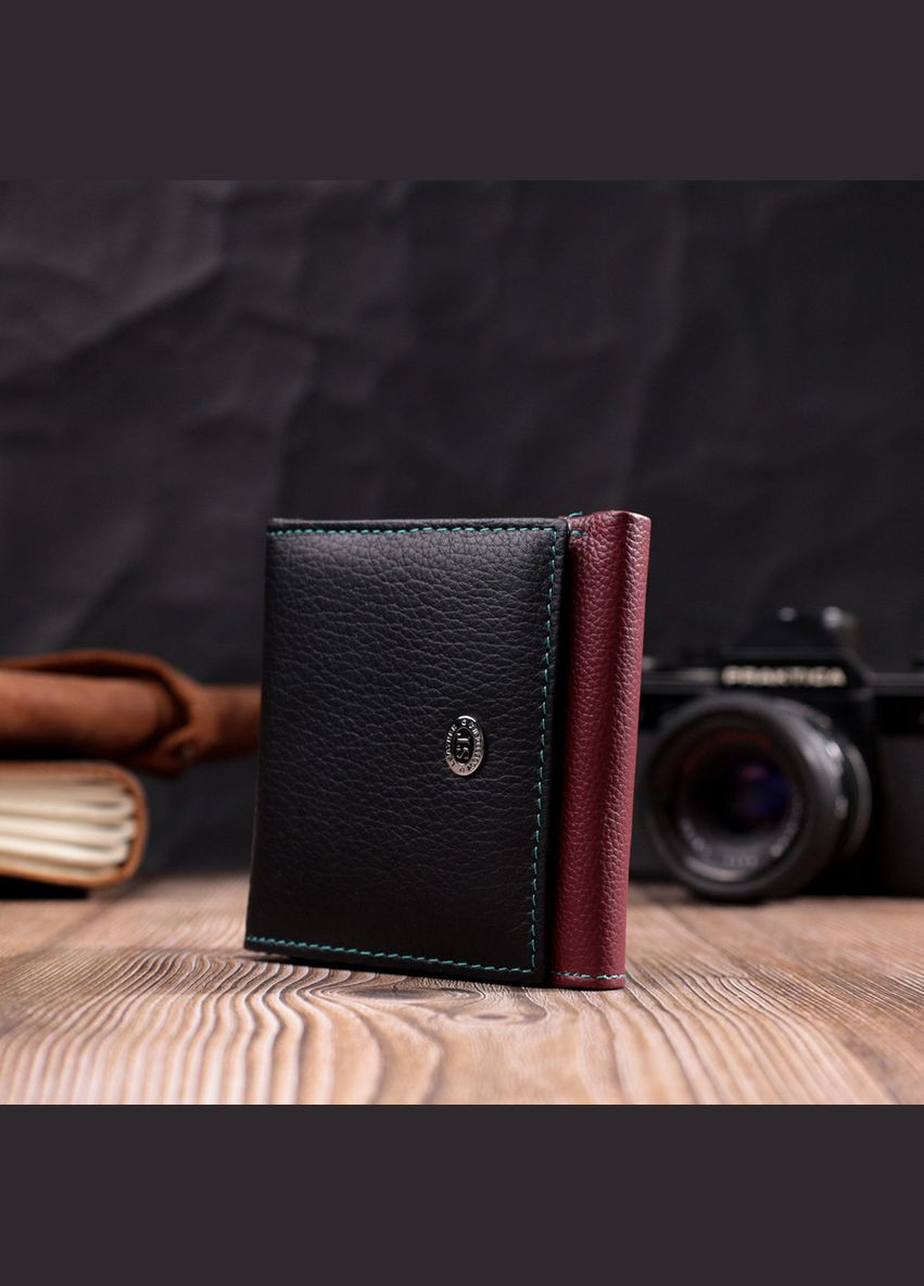 Стильний жіночий гаманець з оригінальною монетницею з натуральної шкіри 19510 Різнокольоровий st leather (329146482)