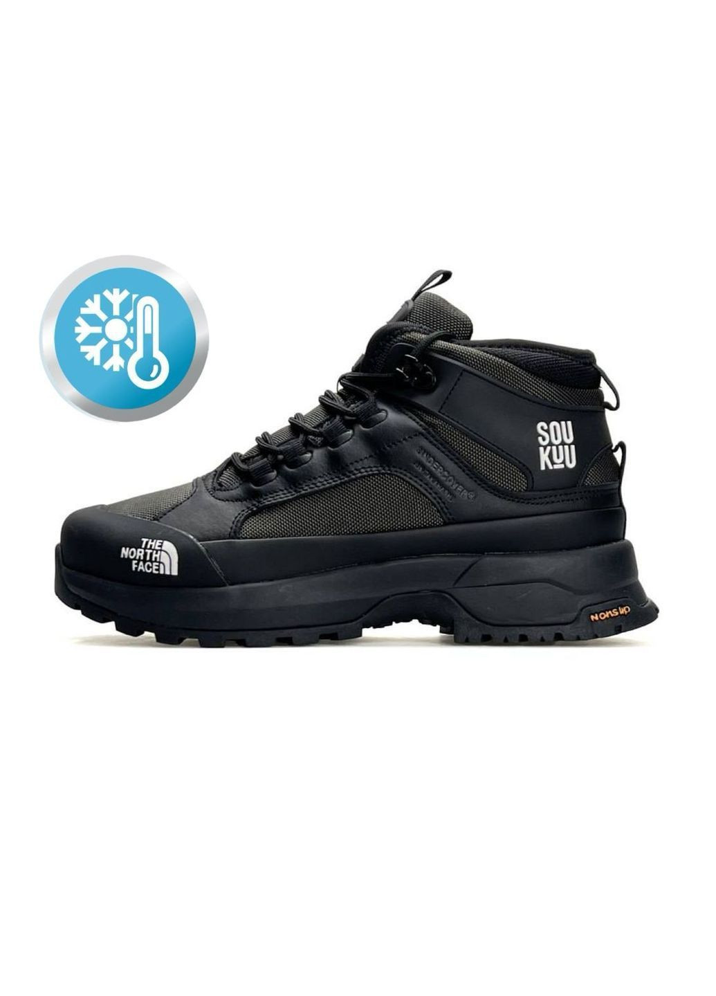 Оливковые (хаки) зимние кроссовки мужские the north face x No Brand SOUKUU Glenclyffe Fur Black Khaki