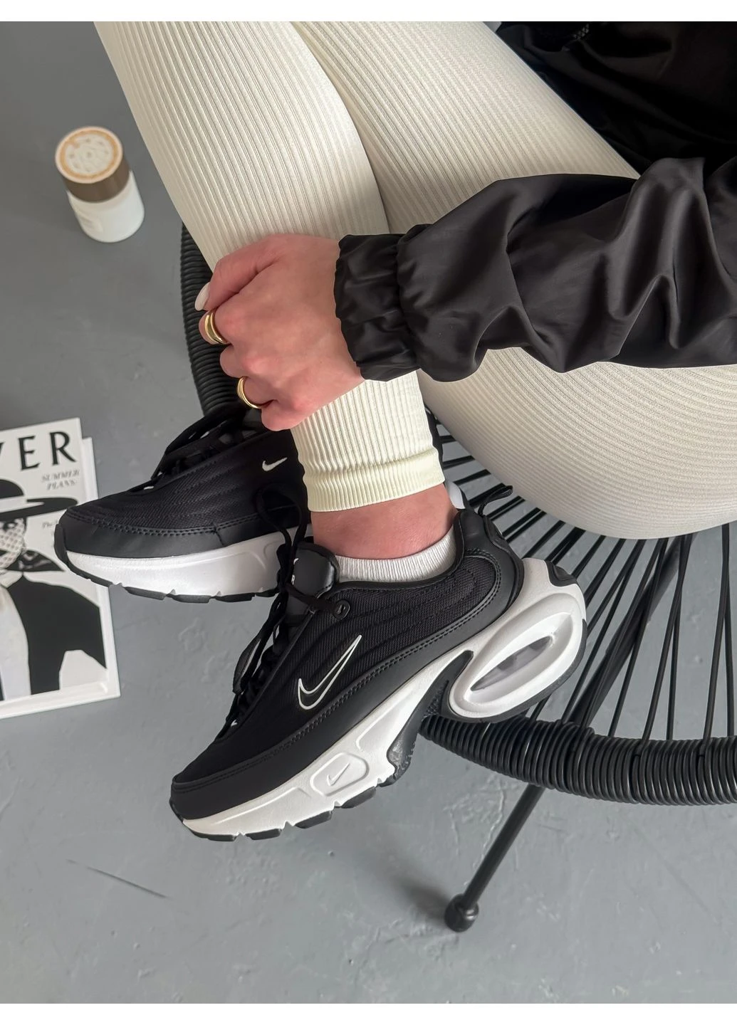 Кроссовки женские и мужские Nike Air Max Portal Black White | Найк Еір Макс Портал чёрные демисезоны (378127619)