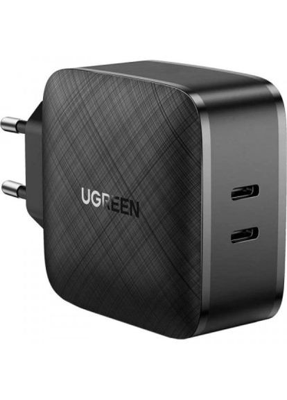 Зарядний пристрій Ugreen cd216 66w 2xtype-c pd charger (black) (268140310)