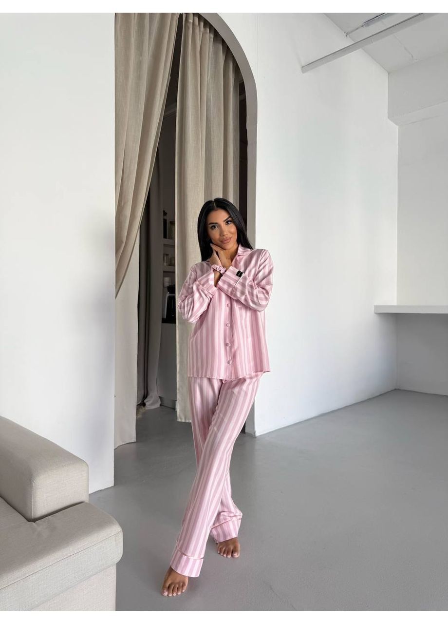 Розовая всесезон уютная пижама No Brand